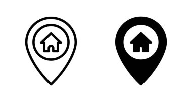 Beyaz arkaplanda izole edilmiş adres simgesi vektörü. Adres simgesi vektörü. ev konumu simgesi