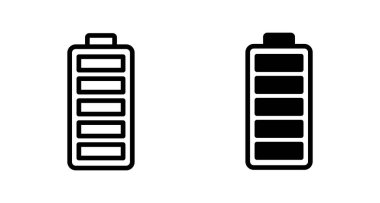 Batarya ikonu vektörü beyaz arkaplanda izole edildi. Batarya vektör simgesi. Şarj seviyesi. pil yükleme simgesi