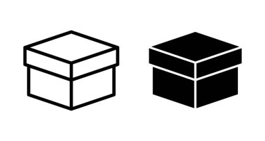 Kutu simgesi vektörü beyaz arkaplanda izole edildi. Karton kutu, ambalaj açık. Kutu vektörü simgesi
