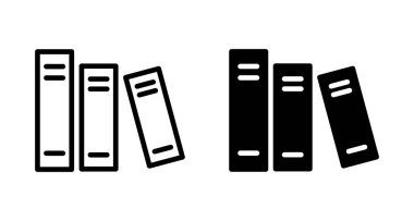 Kütüphane simgesi vektörü beyaz arkaplanda izole edildi. Kitap simgesi vektörü