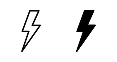 Şimşek simgesi vektörü beyaz arkaplanda izole edildi. Kilit simgesi vektörü. Enerji ve gök gürültüsü elektrik simgesi