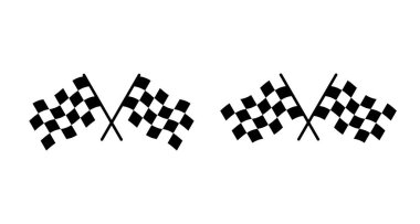 Beyaz arkaplanda ırk bayrağı ikonu vektörü izole edildi. Rekabet bayrak çizgisi vektör simgesi. Yarış bayrağı. Bayrağı bitirmeye başla. Damalı. Başla