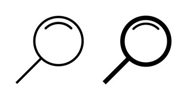 Beyaz arkaplanda izole edilmiş bir simge vektörü ara. Cam vektör simgesi. Büyüteç simgesini ara. Bul