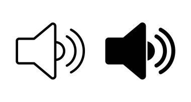 Beyaz arkaplanda izole edilmiş ikon vektörü. Cilt simgesi. Hoparlör ikon vektörü. Ses. Ses