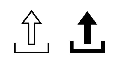 Beyaz arkaplanda izole edilmiş simge vektörünü yükle. İşaret simgesini yükle. Gönderme düğmesi. Sembol yükle.