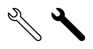 İngiliz anahtarı simgesi vektörü beyaz arkaplanda izole edildi. Anahtar vektör simgesi. Anahtar sembolü