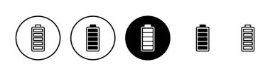 Batarya ikonu vektörü beyaz arkaplanda izole edildi. Batarya vektör simgesi. Şarj seviyesi. pil yükleme simgesi