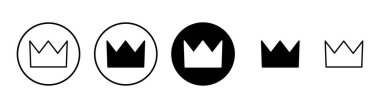 Crown Icon vektörü beyaz arkaplanda izole edildi. Taç sembolü. Crown vektör simgesi