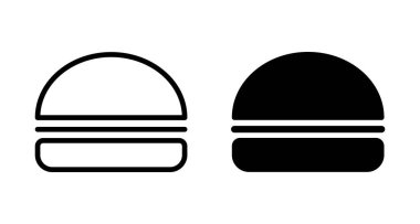Hamburger ikonu vektörü beyaz arkaplanda izole edildi. Hamburger ve hamburger ikonu. Fast food vektör simgesi