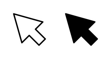 Beyaz arkaplanda simge vektörüne tıklayın. İmleç simgesi. Bilgisayar faresi imleç siyah ok simgelerine tıklayın. işaretleyici ok