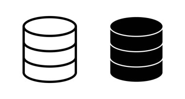 Veritabanı simgesi vektörü beyaz arkaplanda izole edildi. veritabanı vektörü simgesi