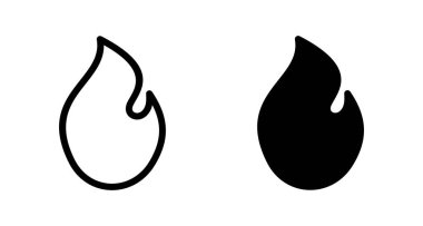 Beyaz arkaplanda izole edilmiş ikon vektörünü ateşle. Alev simgesi şablonunu ateşle. Ateş alevleri sembol vektörü