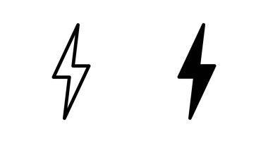 Şimşek simgesi vektörü beyaz arkaplanda izole edildi. Kilit simgesi vektörü. Enerji ve gök gürültüsü elektrik simgesi
