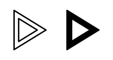 Beyaz arkaplanda izole edilmiş simge vektörünü çal. Düğme vektör simgesini oynat. Video simgesi vektörü