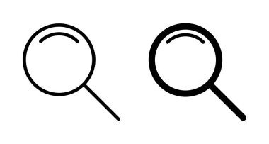 Beyaz arkaplanda izole edilmiş bir simge vektörü ara. Cam vektör simgesi. Büyüteç simgesini ara. Bul