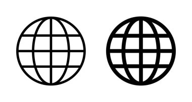 Web simgesi vektörü beyaz arkaplanda izole edildi. Web sitesi vektör simgesi. İnternet dünya vektörü