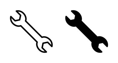 İngiliz anahtarı simgesi vektörü beyaz arkaplanda izole edildi. Anahtar vektör simgesi. Anahtar sembolü