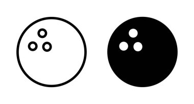 Bowling oyunu Pin Icon vektörü beyaz arkaplanda izole edildi. Bowling ikonu, top ve iğne