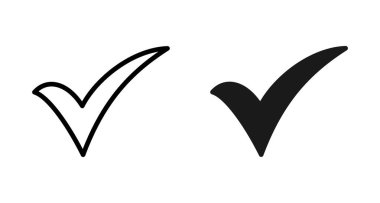 Beyaz arkaplanda izole edilmiş simge vektörünü kontrol et. İşaret simgesini işaretle. Kontrol listesi simgesi. Tik tak