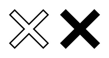 Beyaz arkaplanda izole edilmiş simge vektörünü kapat. Simgeyi sil. sil, iptal et, çıkış sembolü