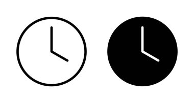 Saat simgesi vektörü beyaz arkaplanda izole edildi. Zaman simgesi vektörü. Saat vektör simgesi