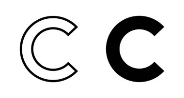 Telif hakkı simgesi vektörü beyaz arkaplanda izole edildi. telif hakkı sembolleri