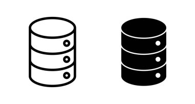 Veritabanı simgesi vektörü beyaz arkaplanda izole edildi. veritabanı vektörü simgesi