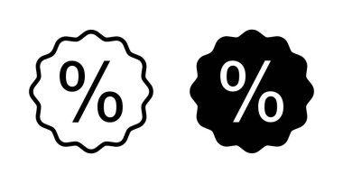 İndirim simgesi vektörü beyaz arkaplanda izole edildi. İndirim etiketi simgesi. 