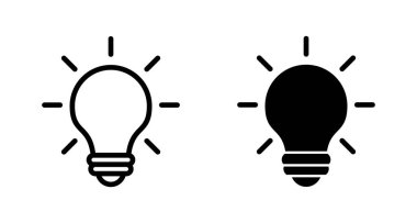 Lamba simgesi vektörü beyaz arkaplanda izole edildi. Ampul simgesi vektörü. Fikir vektör simgesi