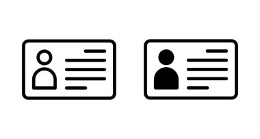 Lisans simgesi vektörü beyaz arkaplanda izole edildi. Kimlik simgesi. Kimlik kartı