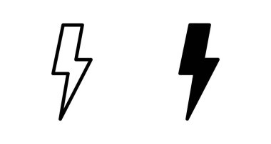 Şimşek simgesi vektörü beyaz arkaplanda izole edildi. Kilit simgesi vektörü. Enerji ve gök gürültüsü elektrik simgesi