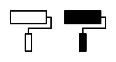 Beyaz arkaplanda izole edilmiş resim simgesi vektörü. Fırça vektör simgesini boya. Boya silindiri simgesi