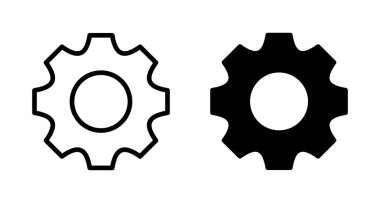 Simge vektörü beyaz arkaplanda izole ediliyor. vektör simgesi ayarlanıyor. Çarklar Simgesi Simgesi. Dişliler