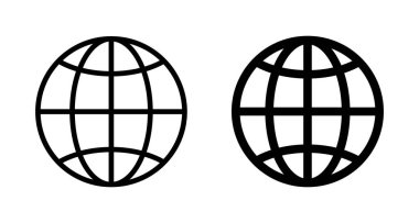 Web simgesi vektörü beyaz arkaplanda izole edildi. Web sitesi vektör simgesi. İnternet dünya vektörü