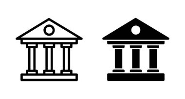 Banka simgesi vektörü beyaz arkaplanda izole edildi. Banka vektör simgesi, müze, üniversite