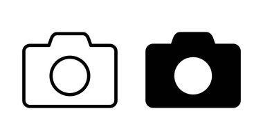 Kamera Simgesi vektörü beyaz arkaplanda izole edildi. Kamera sembolü. Kamera vektör simgesi