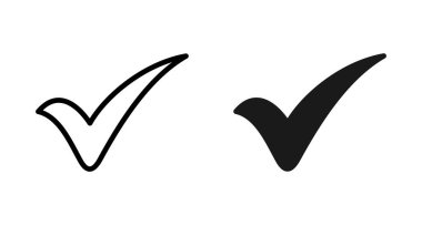 Beyaz arkaplanda izole edilmiş simge vektörünü kontrol et. İşaret simgesini işaretle. Kontrol listesi simgesi. Tik tak