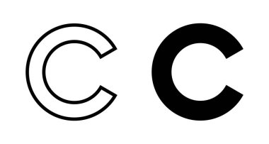 Telif hakkı simgesi vektörü beyaz arkaplanda izole edildi. telif hakkı sembolleri