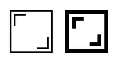 Beyaz arkaplanda tam ekran simge vektörü izole edildi. Tam ekran simgesine genişlet. Tam ekran işaret simgesi. Oklar sembolü