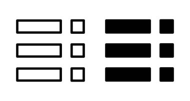 Menü Simgesi vektörü beyaz arkaplanda izole edildi. Web menü simgesi