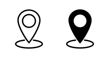 Pin simgesi vektörü beyaz arkaplanda izole edildi. Konum simgesi. Harita işaretleyici simgesi. Nokta. Yer bulucu. Adres