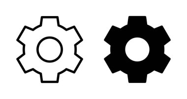 Simge vektörü beyaz arkaplanda izole ediliyor. vektör simgesi ayarlanıyor. Çarklar Simgesi Simgesi. Dişliler
