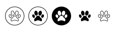 Pençe simgesi vektörü beyaz arkaplanda izole edildi. Paw Yazdırma simgesi
