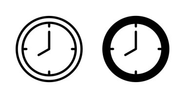 Saat simgesi vektörü beyaz arkaplanda izole edildi. Zaman simgesi vektörü. Saat vektör simgesi