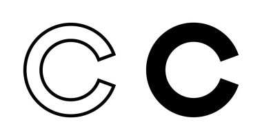 Telif hakkı simgesi vektörü beyaz arkaplanda izole edildi. telif hakkı sembolleri