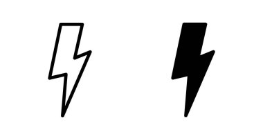 Şimşek simgesi vektörü beyaz arkaplanda izole edildi. Kilit simgesi vektörü. Enerji ve gök gürültüsü elektrik simgesi