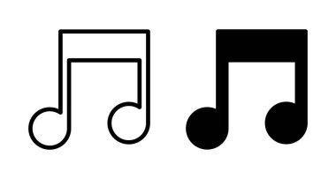 Müzik simgesi vektörü beyaz arkaplanda izole edilmiş, müzik vektörü simgesi, Melody, şarkı, not, ses, ses işareti