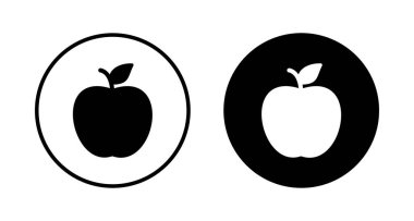 Elma simgesi vektörü beyaz arkaplanda izole edildi. Apple vektör simgesi.