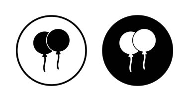 Beyaz arkaplanda izole edilmiş balon simgesi vektörü. Parti balonu süsleme doğum günü vektörü. Balon vektör simgesi