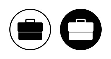 Beyaz arkaplanda izole edilmiş evrak çantası simgesi vektörü. Evrak çantası vektör simgesi